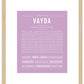 Vayda | Name Art Print