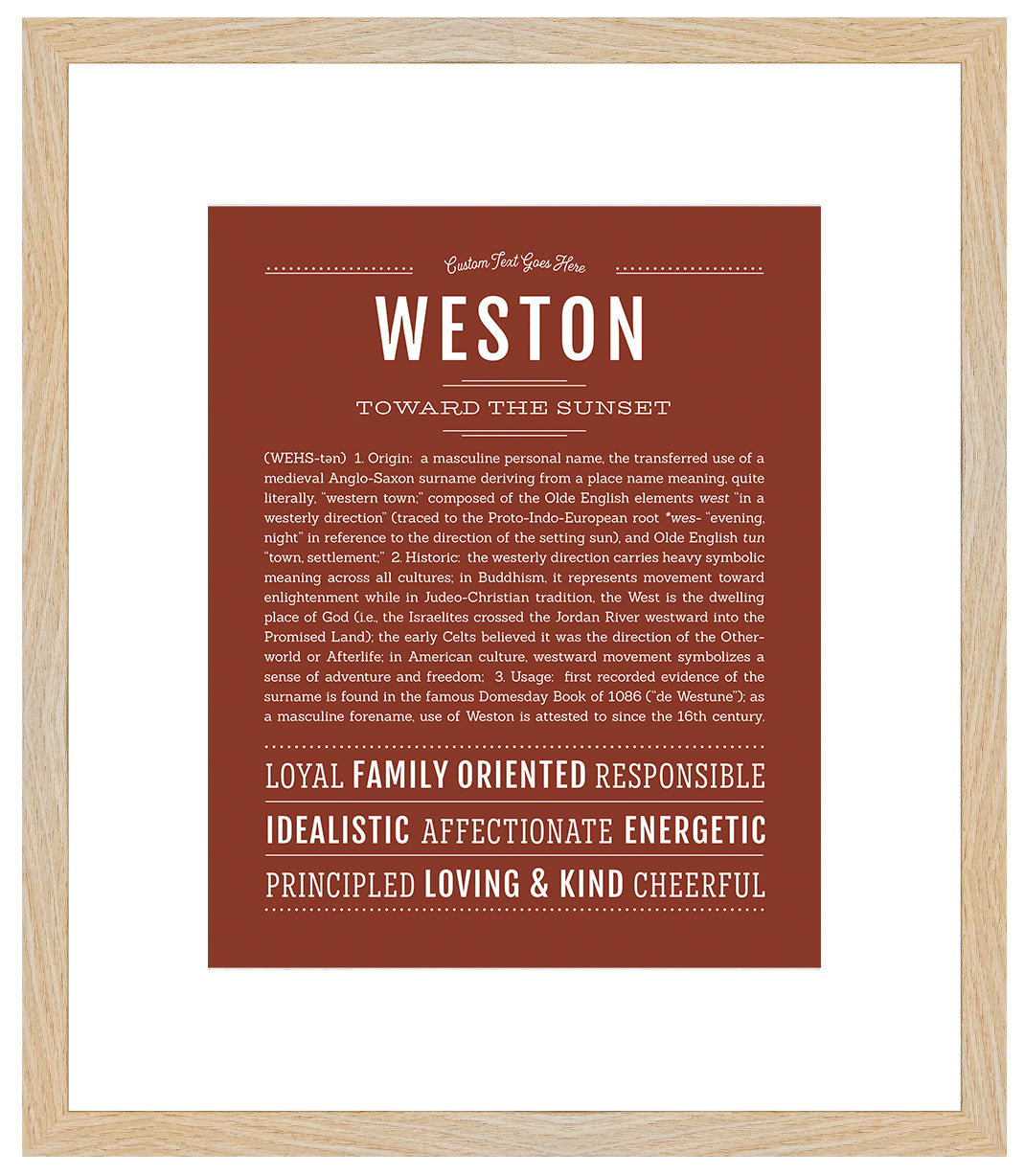 Weston | Name Art Print