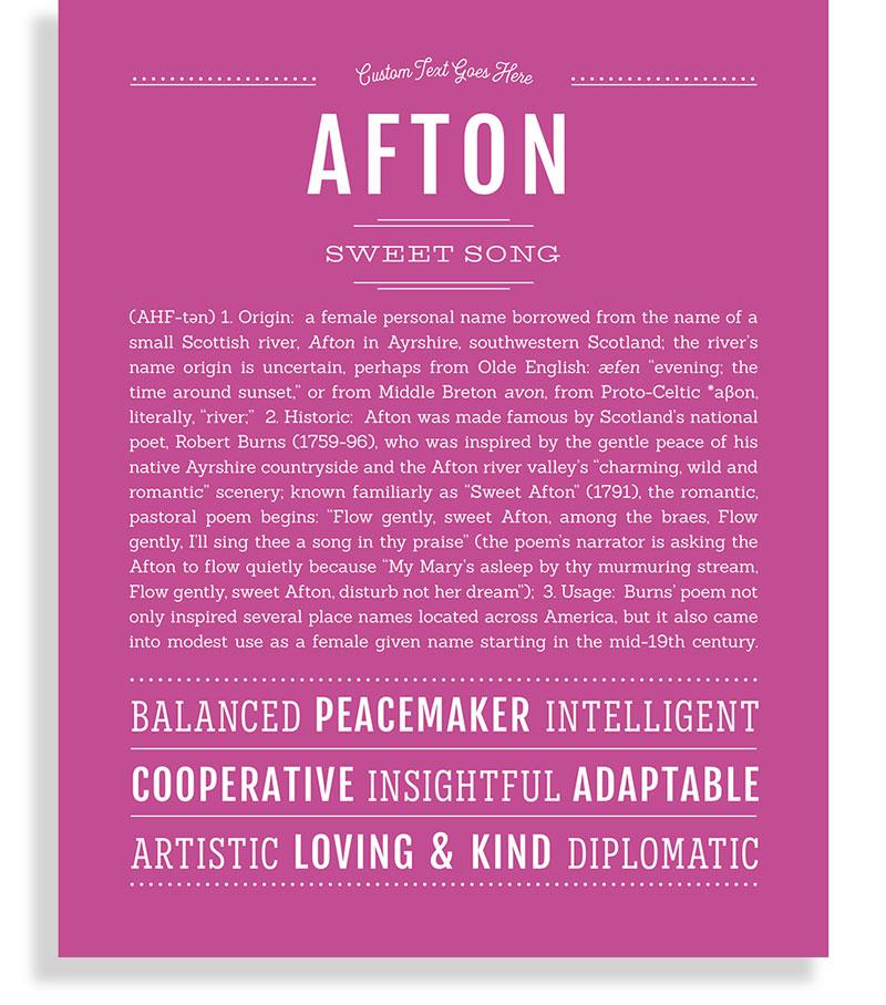 Afton (female) | Name Art Print