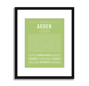 Auden (male)  Name Art Print