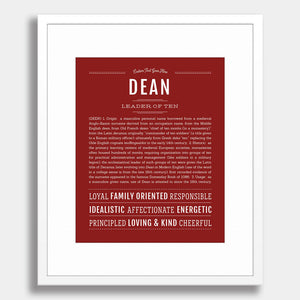 What is the Meaning of the Name Dean  