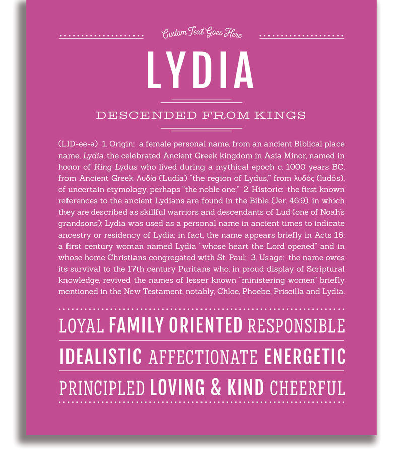 Lydia  Name Art Print