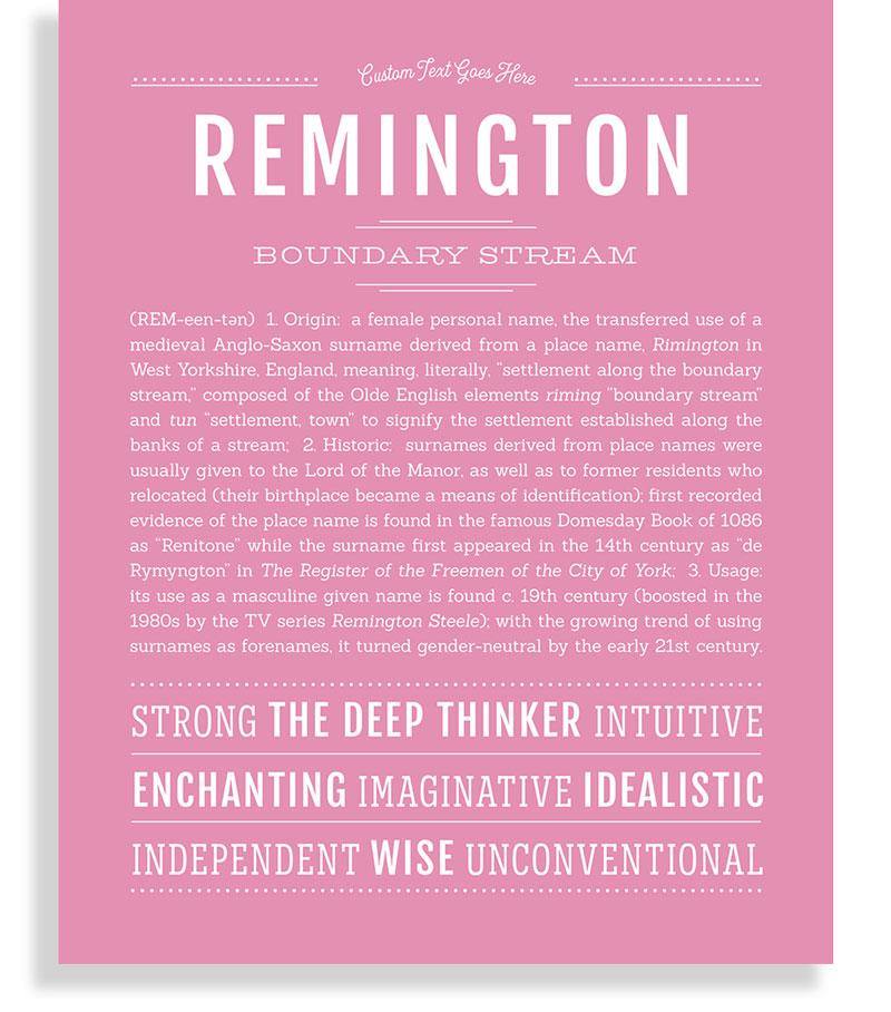 Remington (female) | Name Art Print