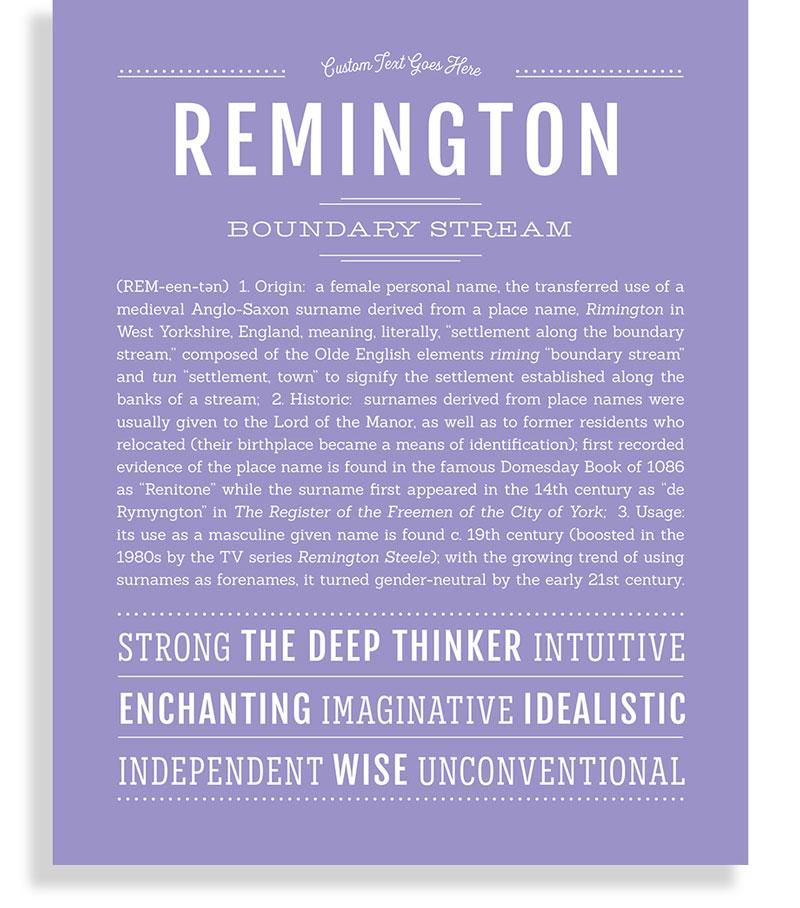 Remington (female) | Name Art Print