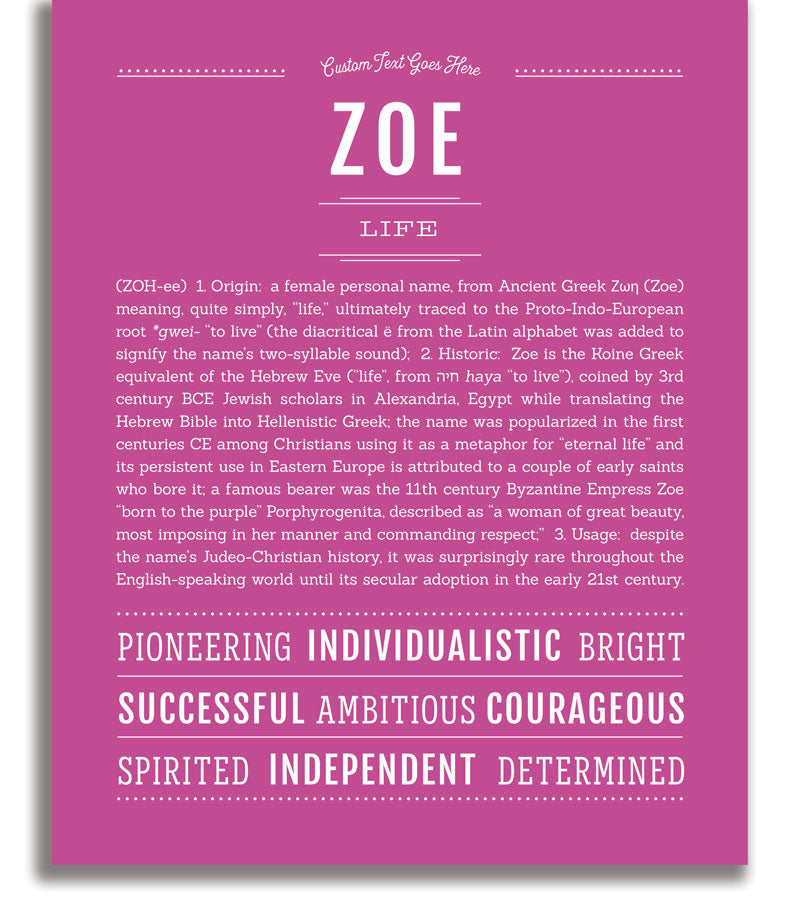 Zoe | Name Art Print